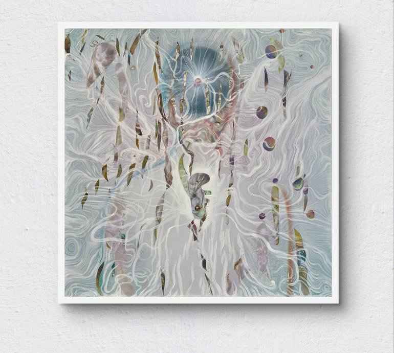 Original Abstract Mixed Media by Rocio De Los Santos Padron | Abstract Art on Canvas | Pearl of great price