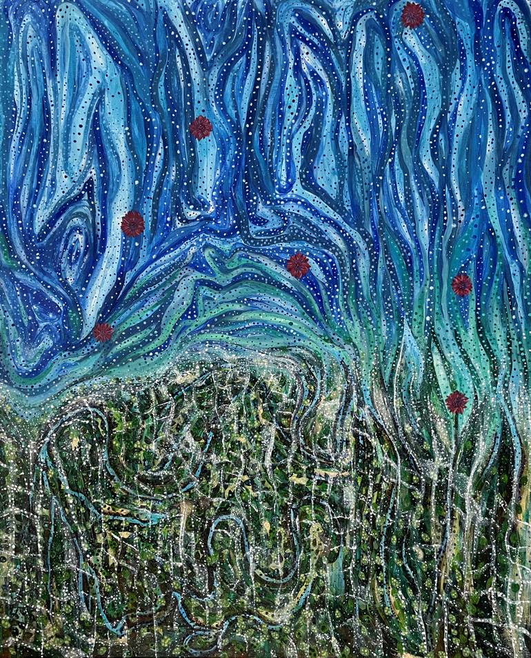 Original Abstract Painting by Rocio De Los Santos Padron | Abstract Expressionism Art on Canvas | Gratitude Field