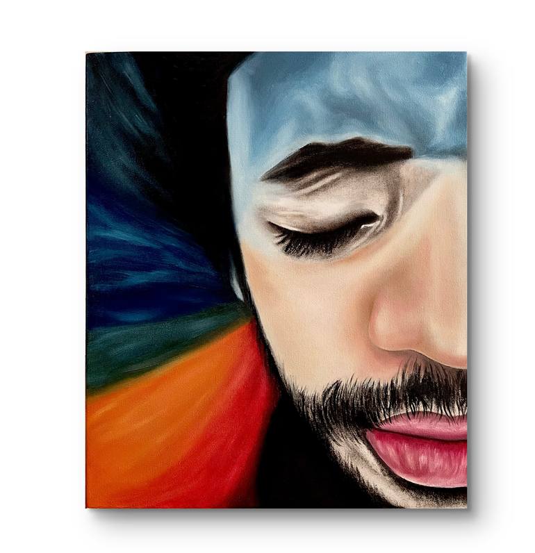 Original Men Painting by Rocio De Los Santos Padron | Contemporary Art on Canvas | SEASONS