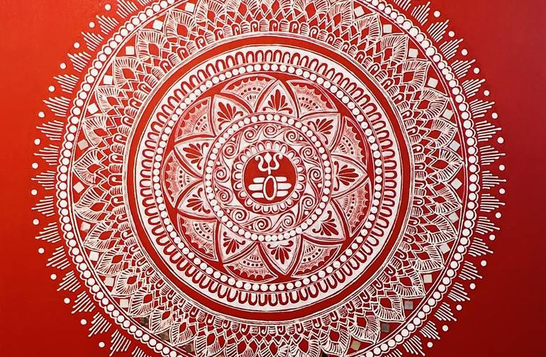 Original Folk Patterns Painting by Kadambini Choubey