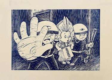 Original Street Art Pop Culture/Celebrity Printmaking by Slavaptrk Artist