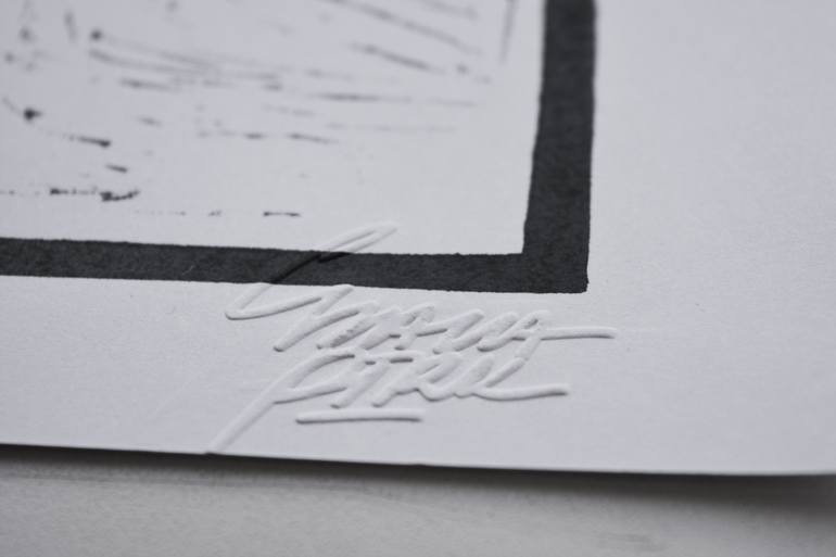 Original Black & White Geometric Printmaking by Slavaptrk Artist