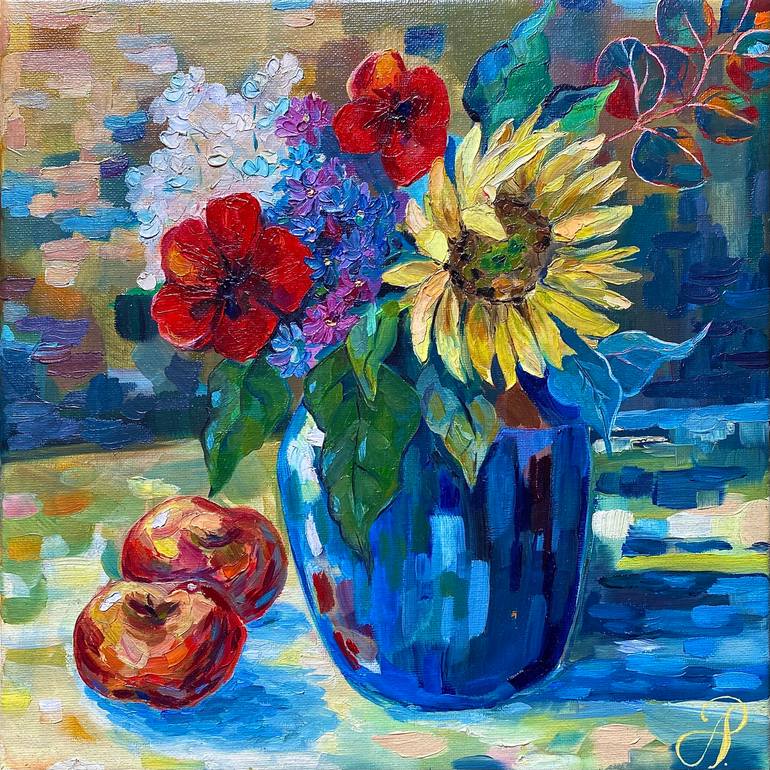 Mandarin Dusk - Original Oil Painting, Landscape, 50x40 cm