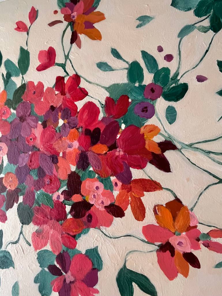 Original Abstract Expressionism Floral Painting by Nataly Hof