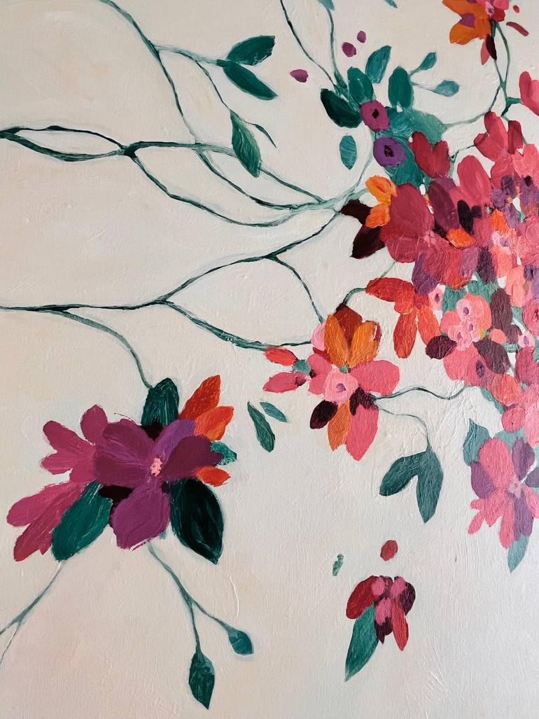 Original Abstract Expressionism Floral Painting by Nataly Hof