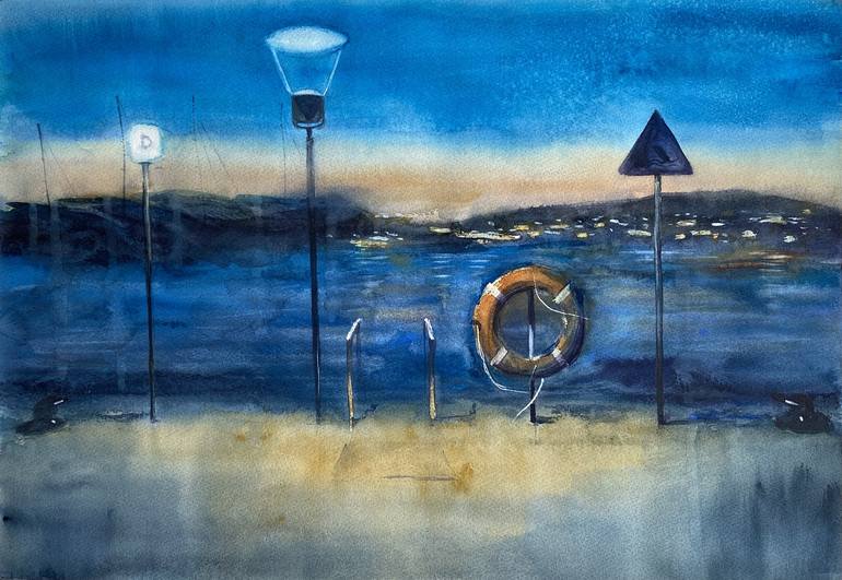 Print of Color Field Painting Seascape Paintings by Katerina Morozova