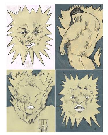 Original Abstract People Drawings by Kateryna Kostelna