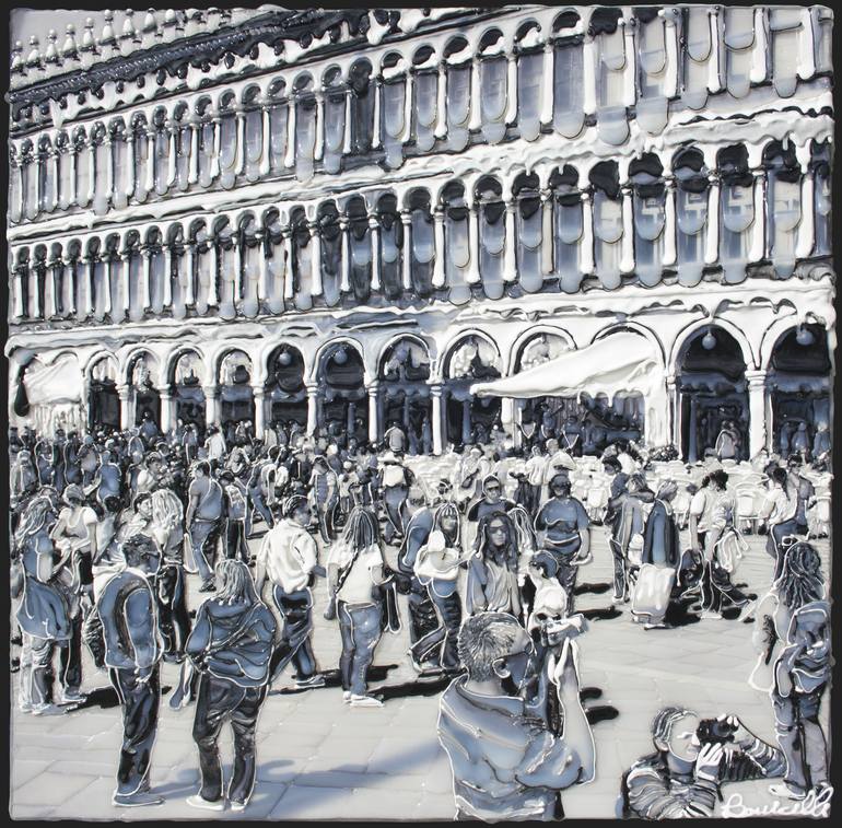 Venice_St. Mark Square. Mixed Media by Tommy Bonicelli | Saatchi