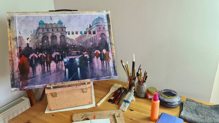 Original Illustration Architecture Painting by Ashwani Verma