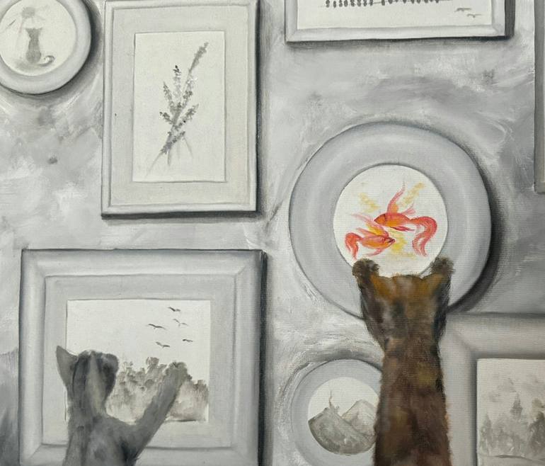 Original Black & White Animal Painting by Lera Kirci