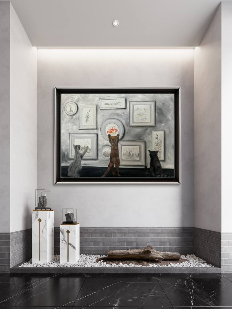 Original Black & White Animal Painting by Lera Kirci