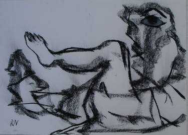 Original Expressionism Nude Drawings by Ronis Varlaam