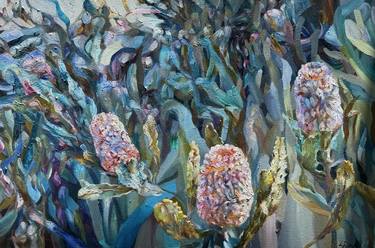 Original Abstract Expressionism Floral Painting by Lisa Rink