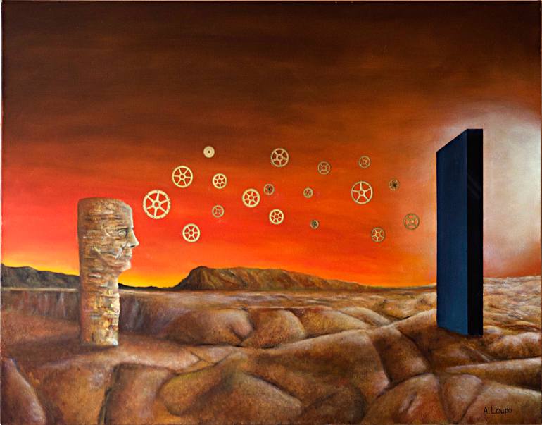 Original Surrealism Fantasy Painting by Adi Loupo