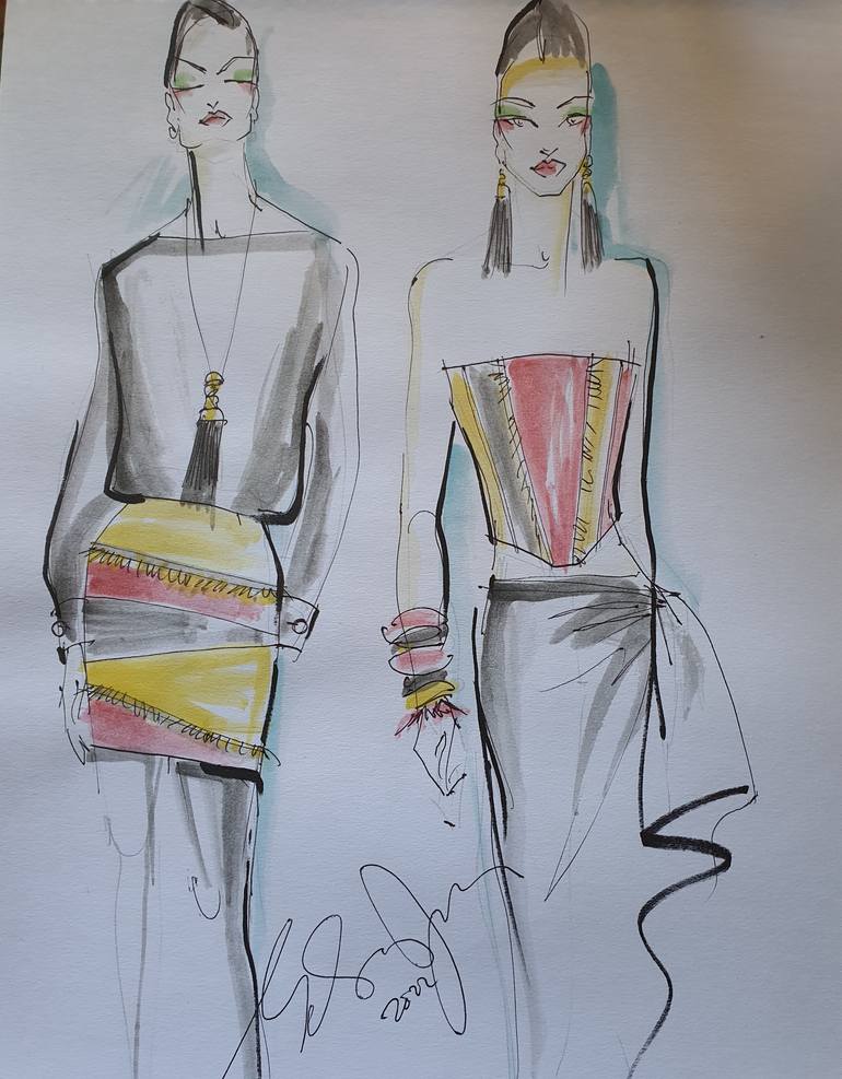 Original Illustration Fashion Drawing by Edmundo Jingco