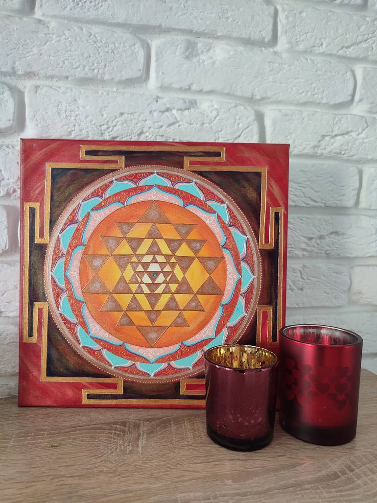 Original Symbolism Geometric Painting by Svitlana Dakhan