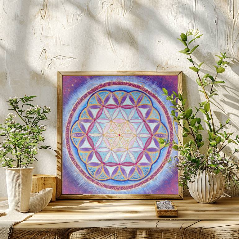 Original Symbolism Geometric Painting by Svitlana Dakhan