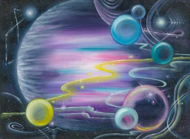 Original Abstract Outer Space Painting by Svitlana Dakhan