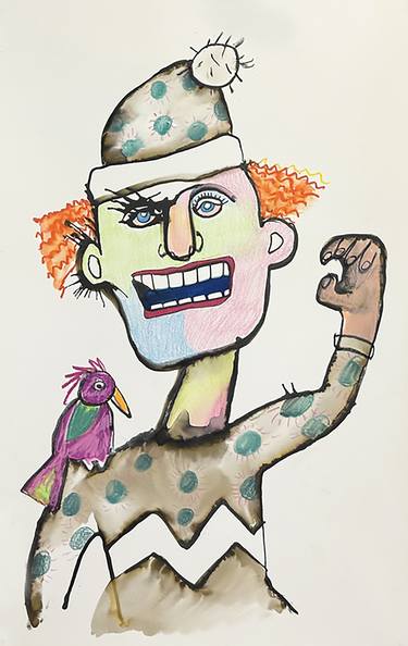 Original Contemporary Cartoon Mixed Media by Carole Bolger