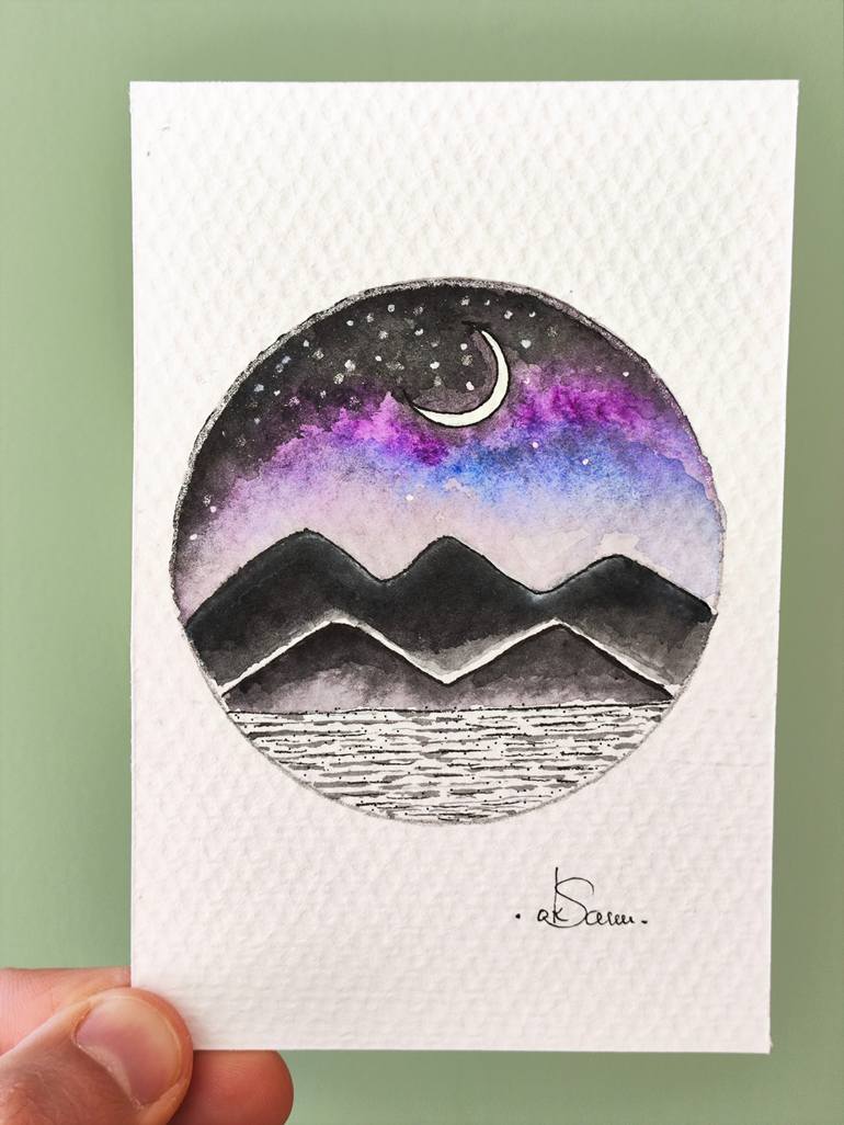 Original Minimalism Landscape Painting by Oksana Buravtseva