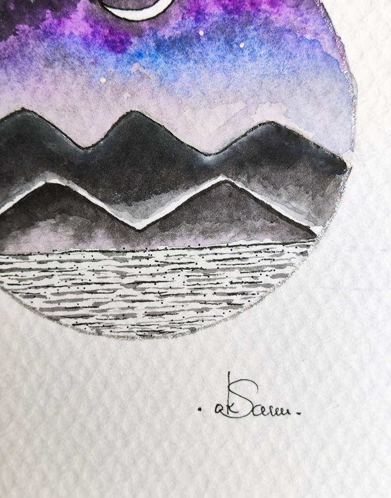 Original Minimalism Landscape Painting by Oksana Buravtseva