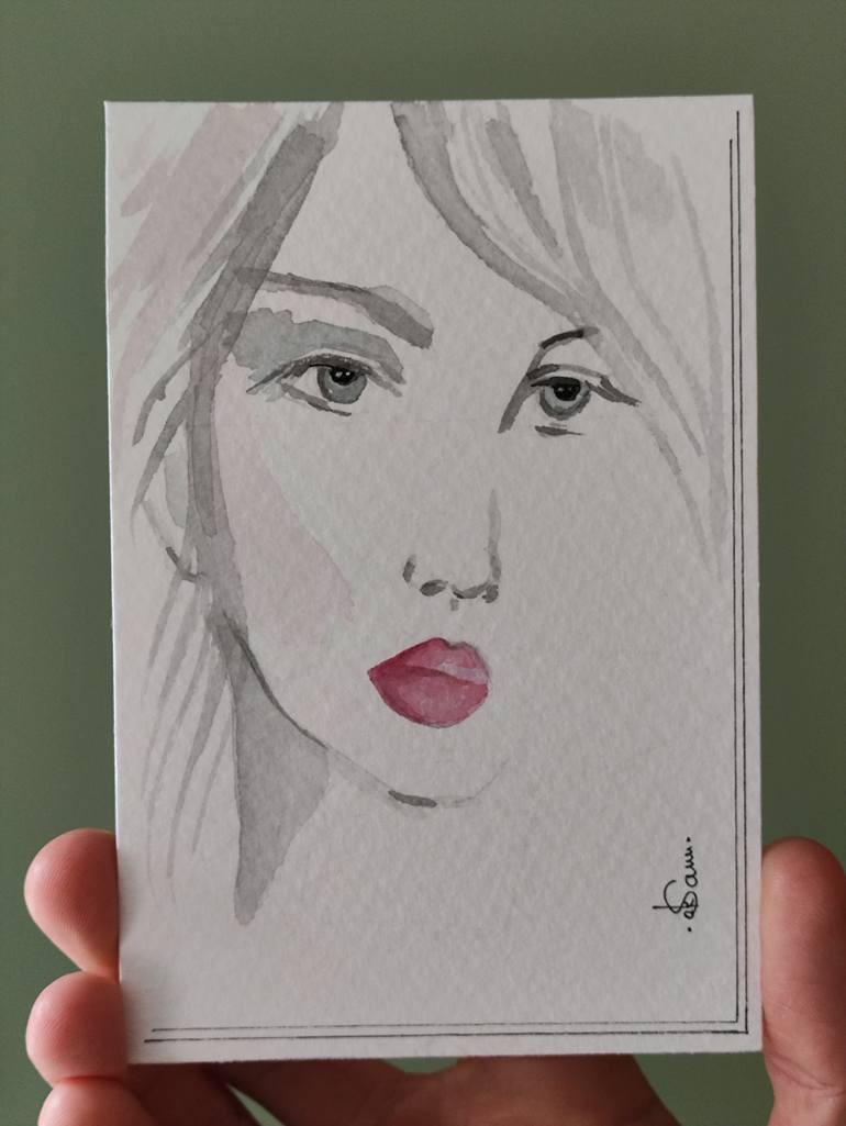 Original Minimalism People Painting by Oksana Buravtseva