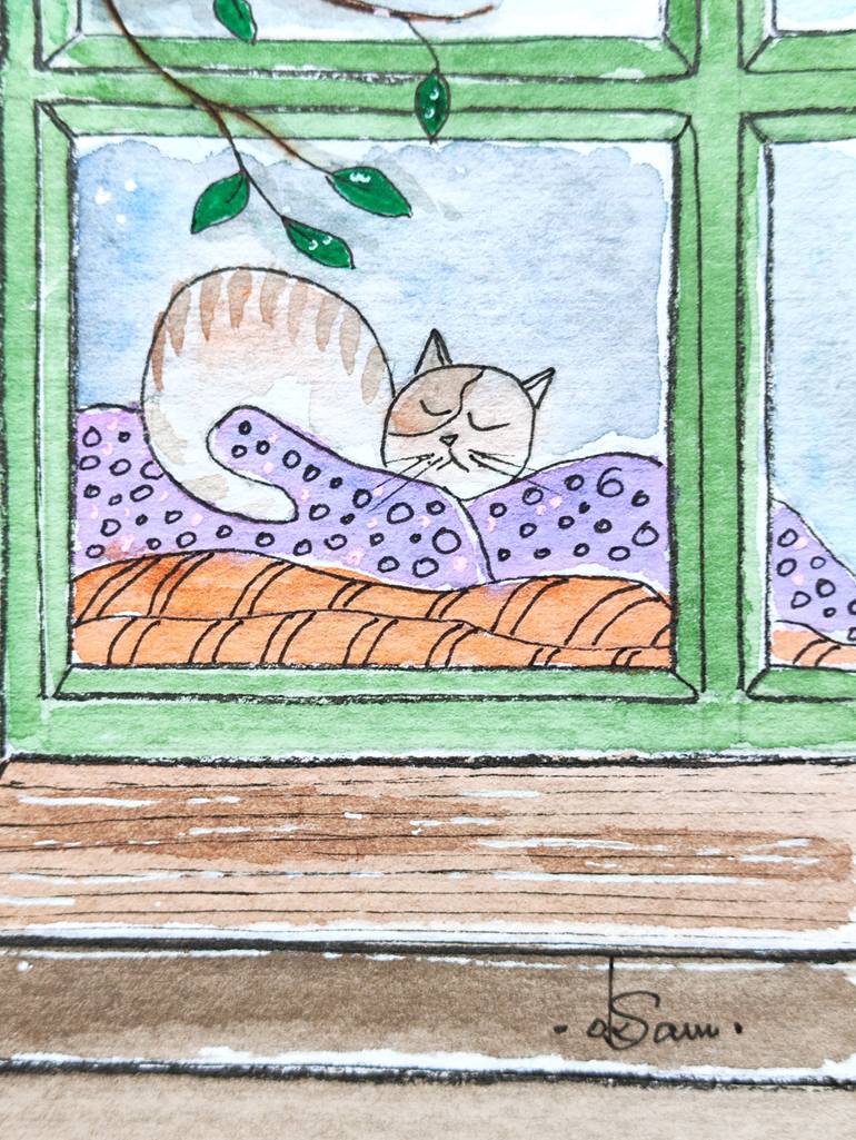 Original Illustration Home Painting by Oksana Buravtseva