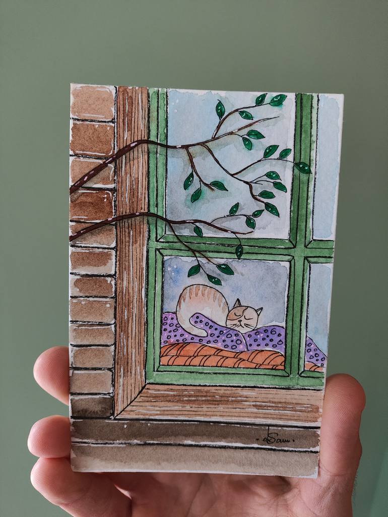 Original Illustration Home Painting by Oksana Buravtseva