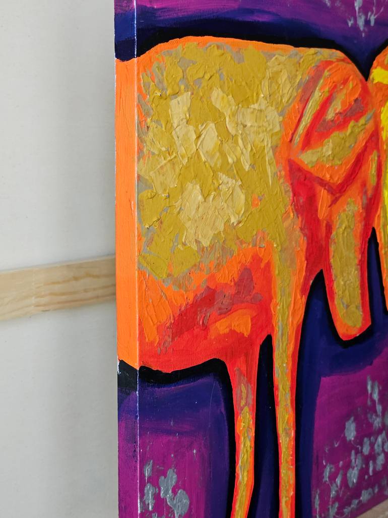 Original Abstract Expressionism Dogs Painting by Alina Khoznan