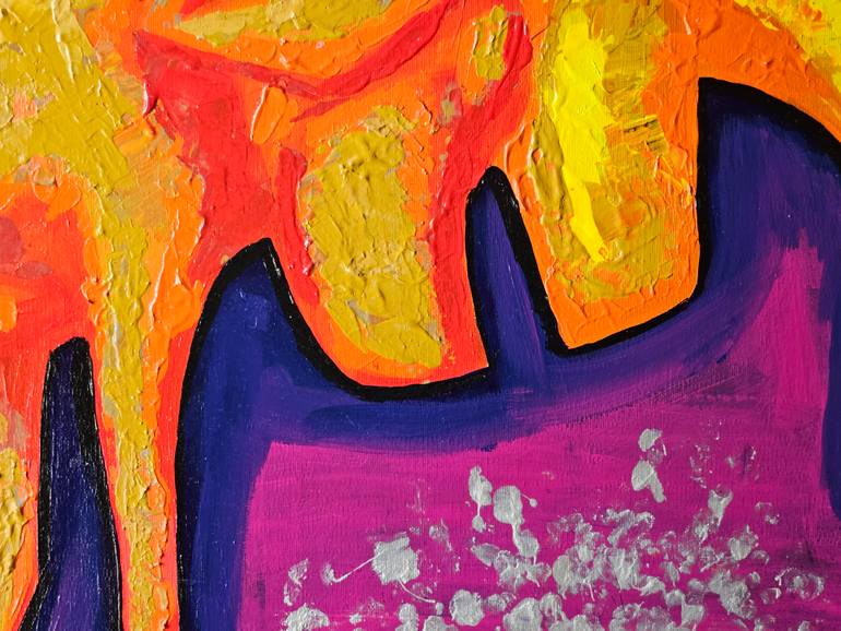 Original Abstract Expressionism Dogs Painting by Alina Khoznan