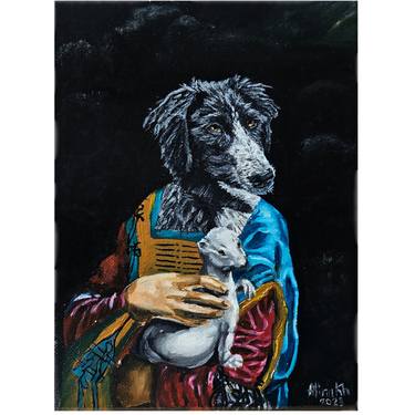 Original Classicism Dogs Paintings by Alina Khoznan
