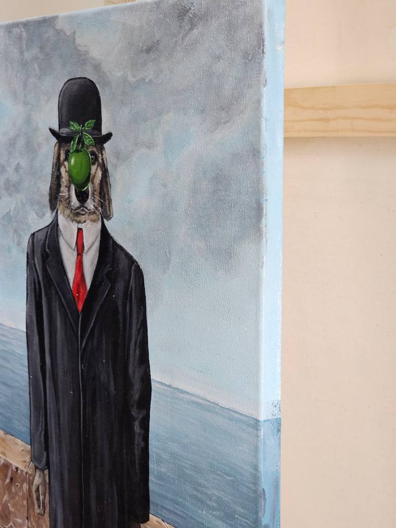 Original Surrealism Dogs Painting by Alina Khoznan