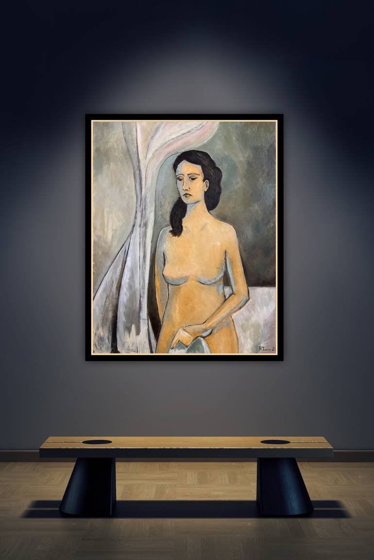 Original Cubism Nude Painting by Ricard J Tovar