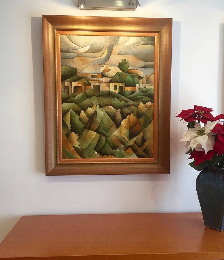 Original Cubism Nature Painting by Ricard J Tovar