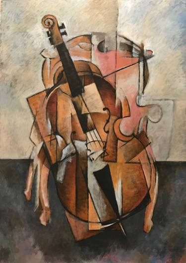 Original Cubism Music Paintings by Ricard J Tovar