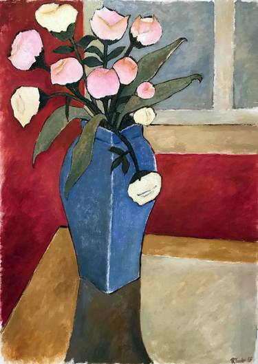 Original Fine Art Floral Paintings by Ricard J Tovar