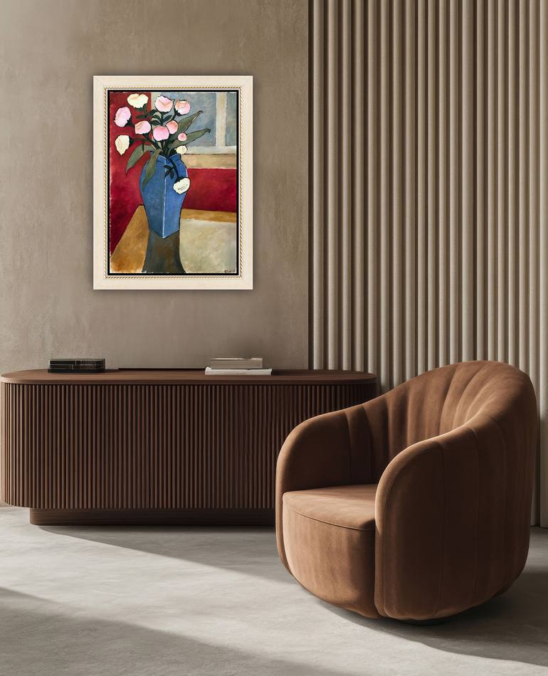 Original Cubism Floral Painting by Ricard J Tovar