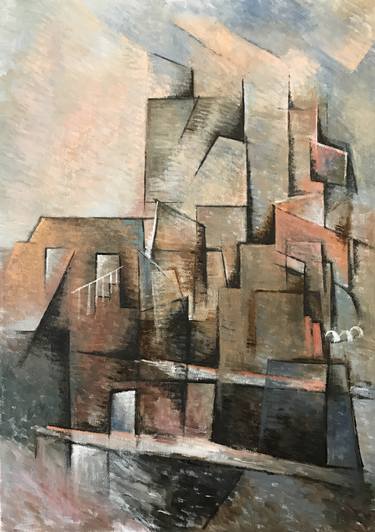 Original Cubism Landscape Paintings by Ricard J Tovar