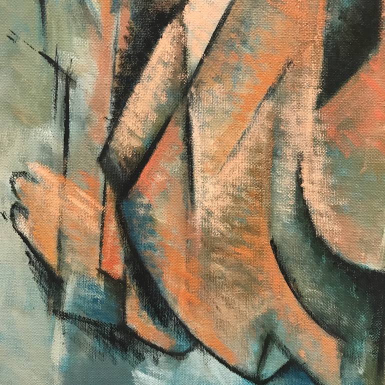 Original Cubism Nude Painting by Ricard J Tovar