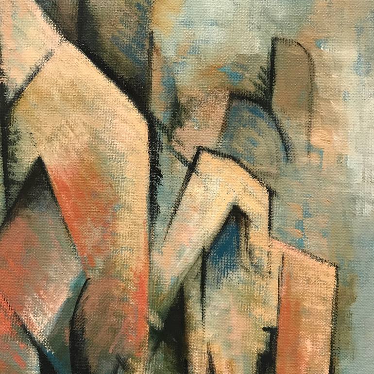 Original Cubism Nude Painting by Ricard J Tovar