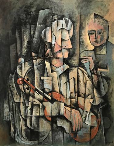 Print of Cubism People Paintings by Ricard J Tovar