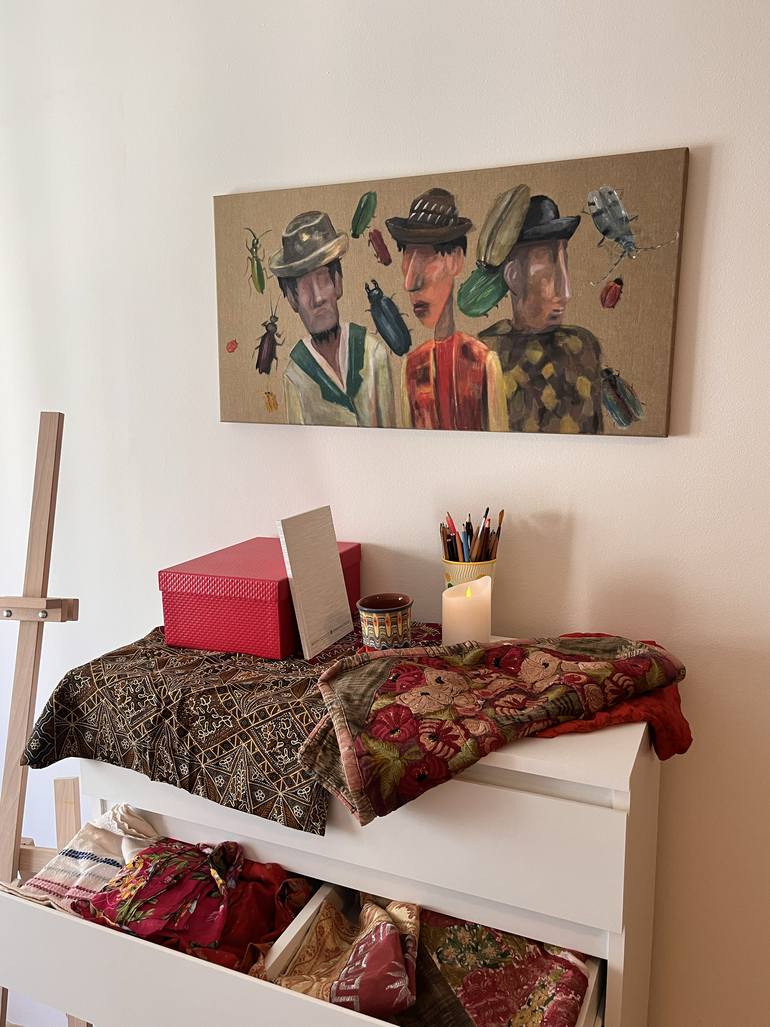 Original Expressionism People Painting by Julia Ponz