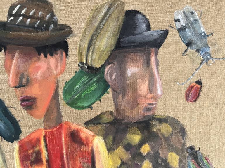Original Expressionism People Painting by Julia Ponz