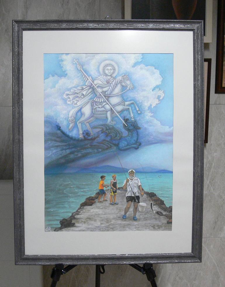 Original Figurative Seascape Drawing by Elena Mileva