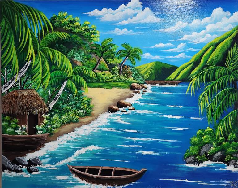 Original Contemporary Beach Painting by Biena Alija Jones