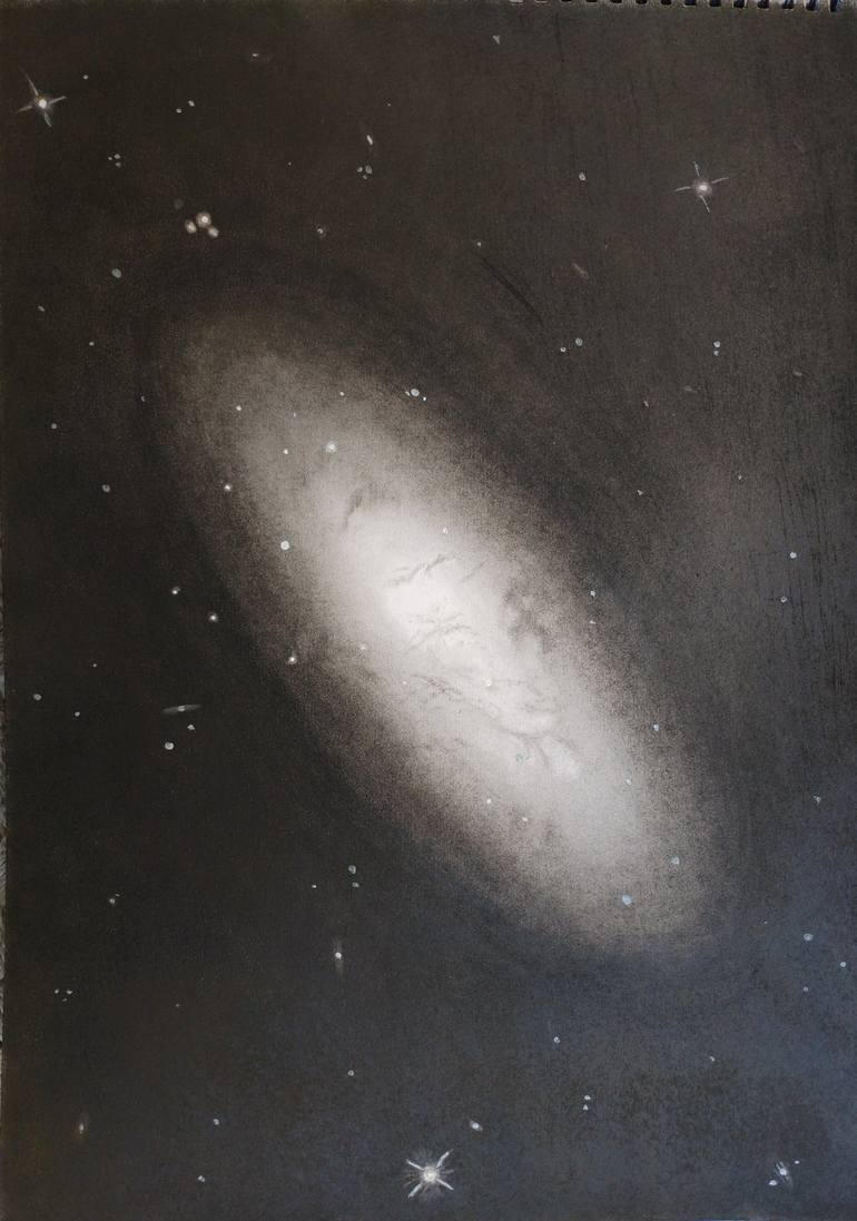 Original Black & White Outer Space Drawing by Anushka Yadav