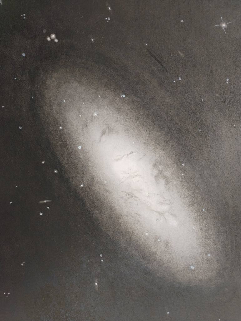 Original Black & White Outer Space Drawing by Anushka Yadav