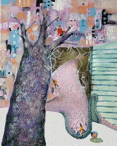 Original Contemporary Fantasy Mixed Media by Jounghee Seo