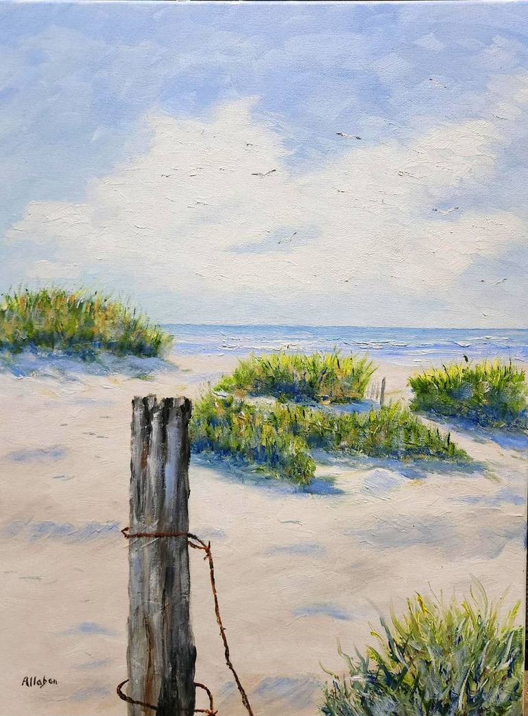 Coastal Beach Seascape Oil Painting Original Painting by stanton allaben