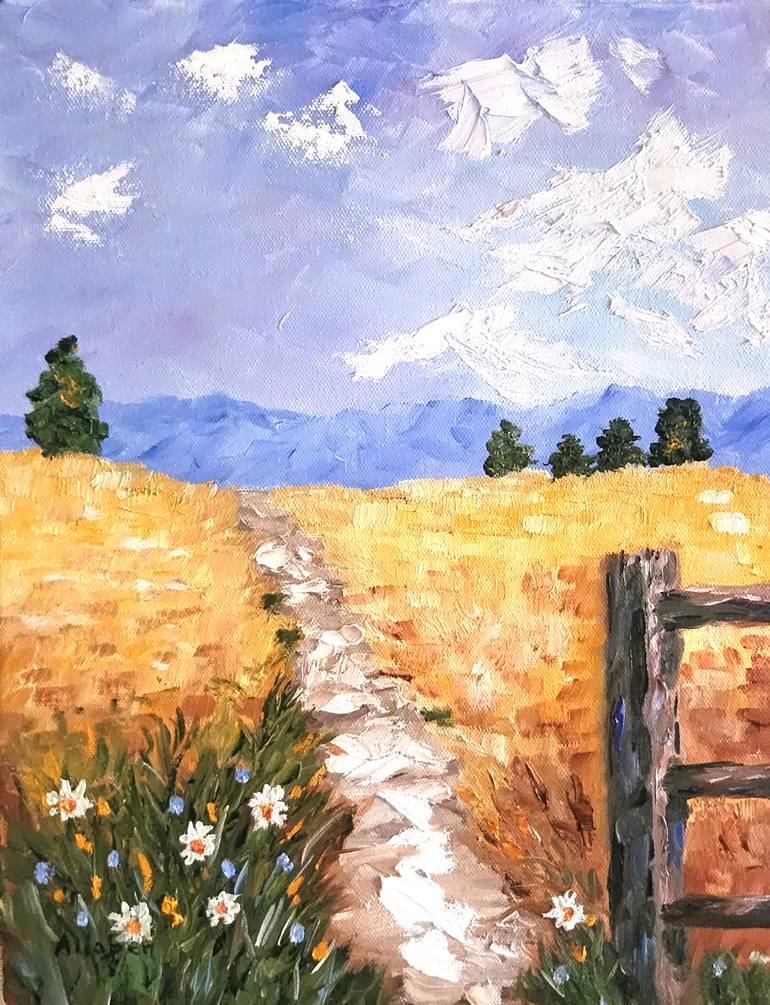 Colorful Mountain Landscape Oil Painting Original Painting by stanton allaben